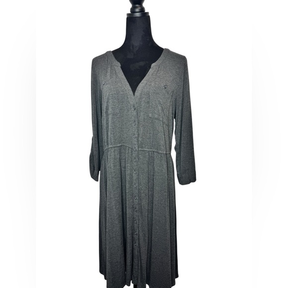 Torrid Long Sleeve Dress Grey - Picture 4 of 9